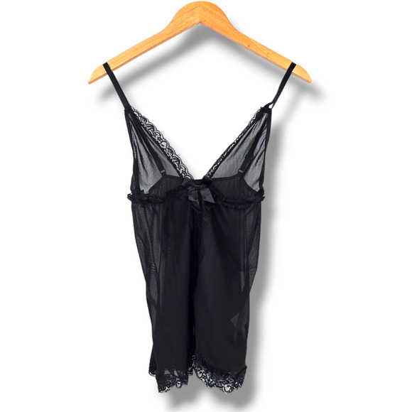 Lace Open Front Sheer Spaghetti Strap Sexy Camisole Night Gown Lingerie Large - Picture 1 of 8